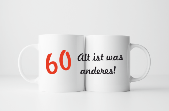 Bedruckte Tasse zum 60. Geburtstag