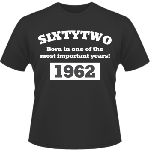 Bedrucktes T-Shirt 1962 geboren