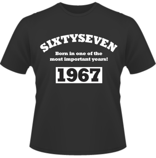Bedrucktes T-Shirt 1967 geboren