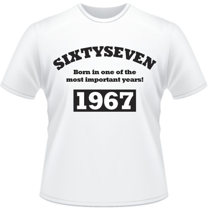 Bedrucktes T-Shirt 1967 geboren