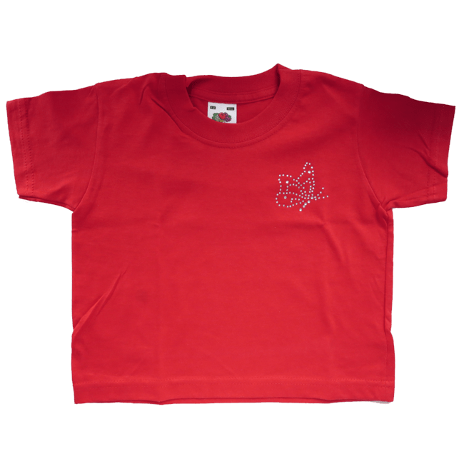 Kinder T-Shirt mit Motiv Schmetterling aus Strasssteinen - Strasssteinschmetterling