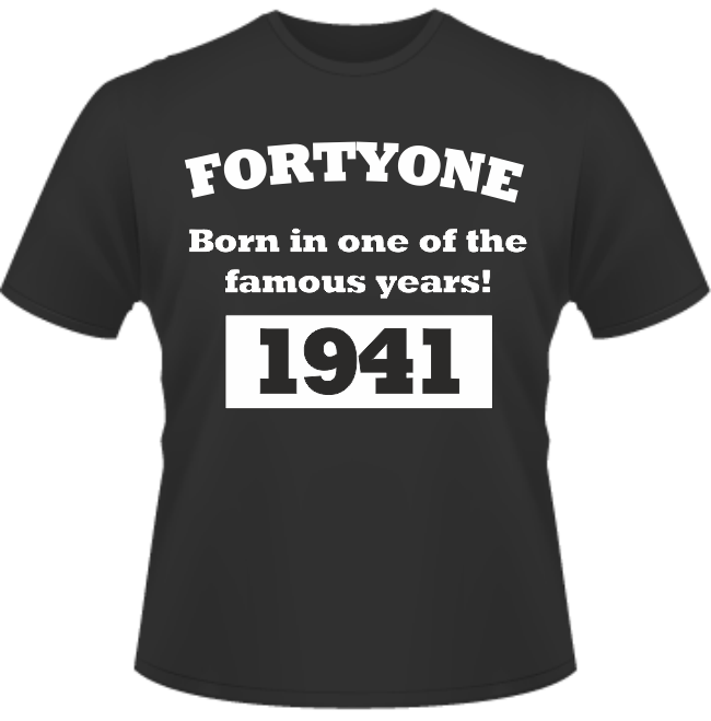 Bedrucktes T-Shirt zum Geburtstag Born in 1941