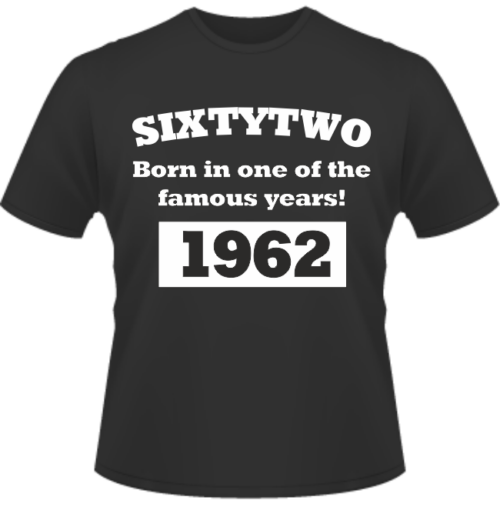 Bedrucktes T-Shirt zum Geburtstag geboren 1962