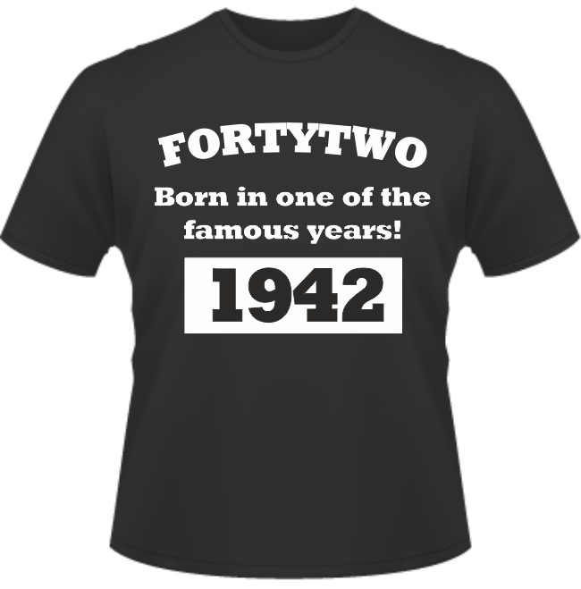 Bedrucktes T-Shirt zum Geburtstag geboren 1942